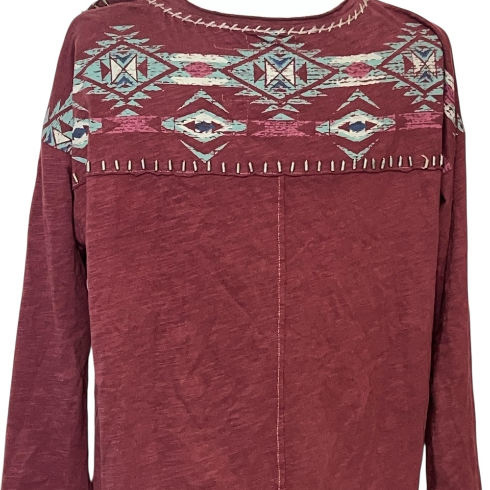 Double D Ranch Mauve Southwestern Graphic Tee with Turquoise & Navy Accents - Picture 5 of 10